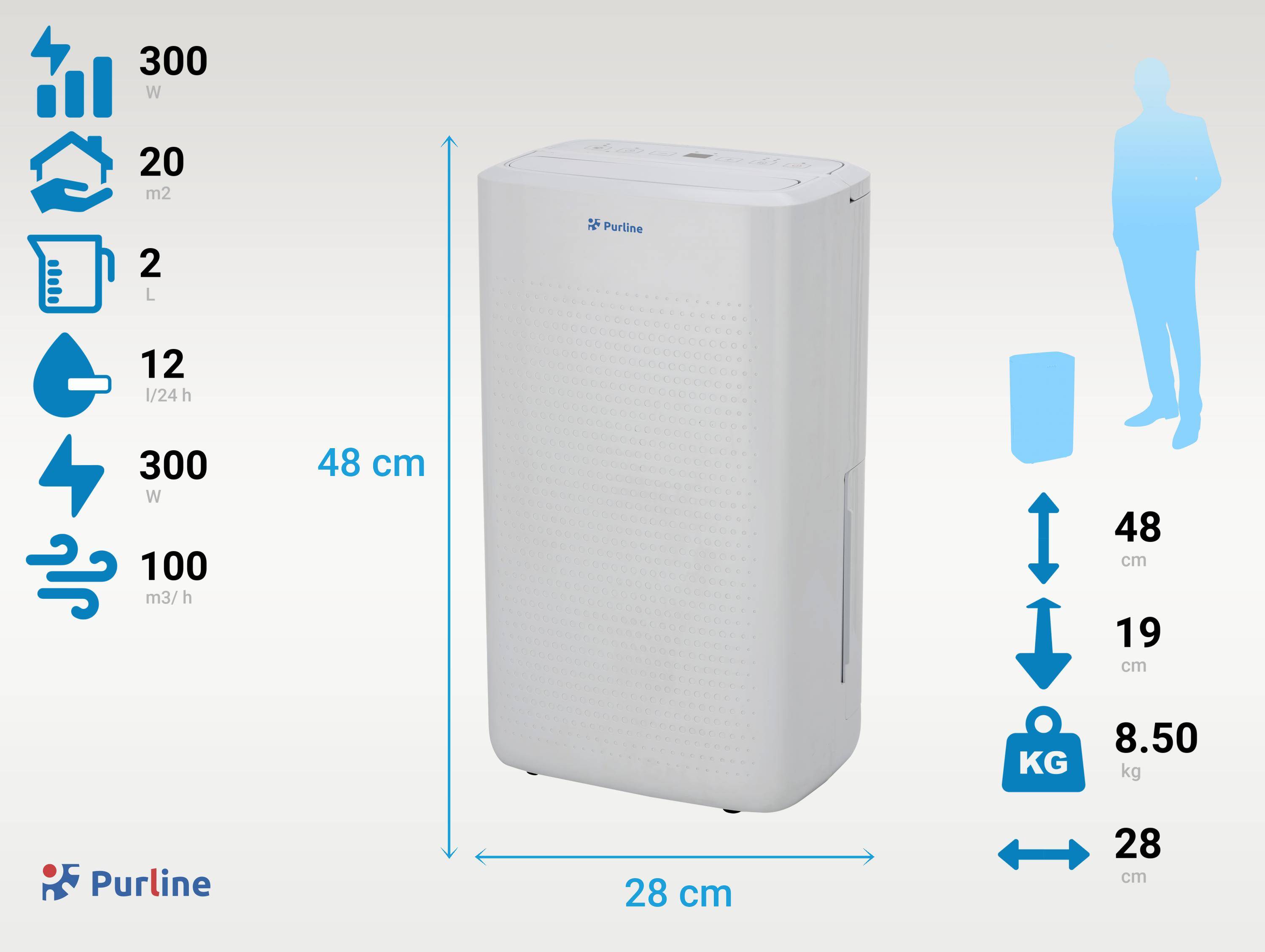 Purline - Déshumidificateur avec compresseur 12 l/d - Purline - Image 3
