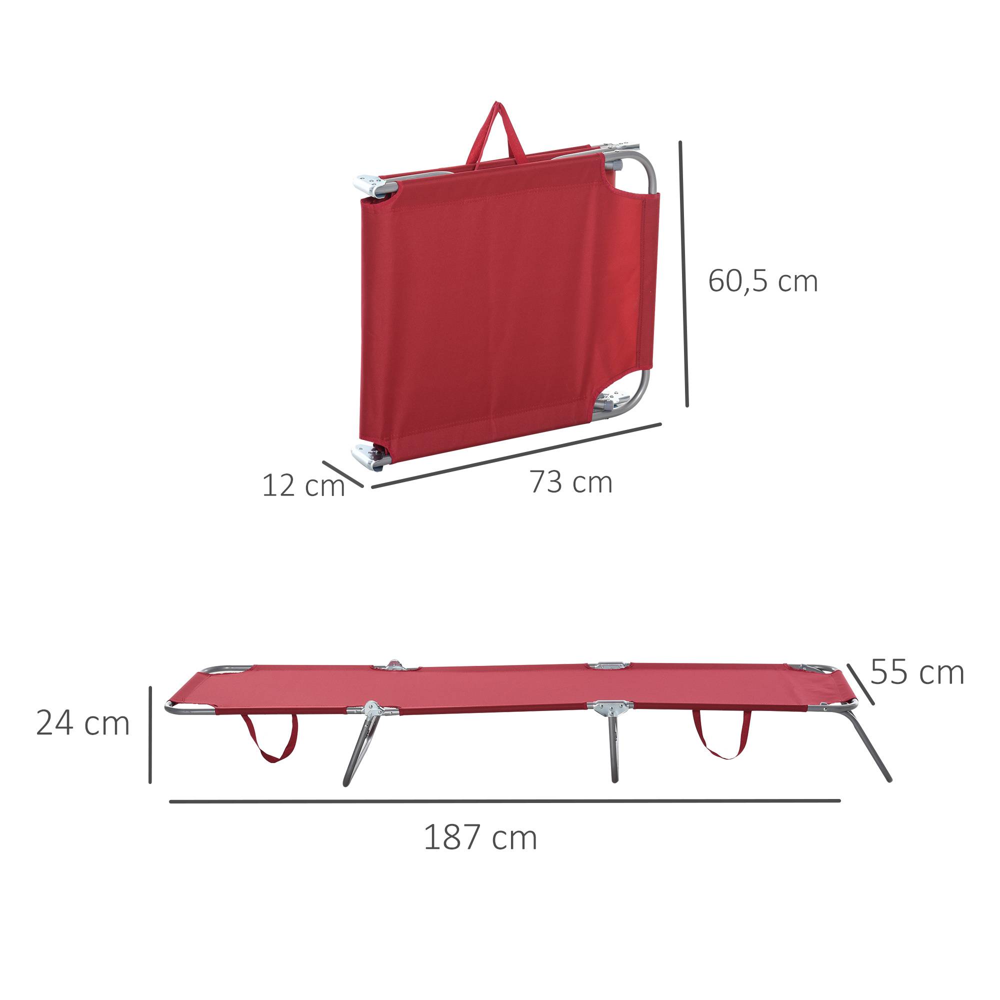 Transat de jardin pliable avec dossier réglable 5 positions, charge maximale 120 kg, pour terrasse, 187 x 55 x 24 cm, bordeaux - Image 5