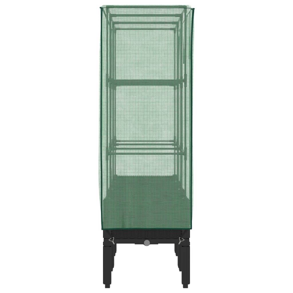 ComfortXL - Grand bac potager sur pieds 120cm avec serre aspect rotin Noir - ComfortXL Outdoor Living - Image 5