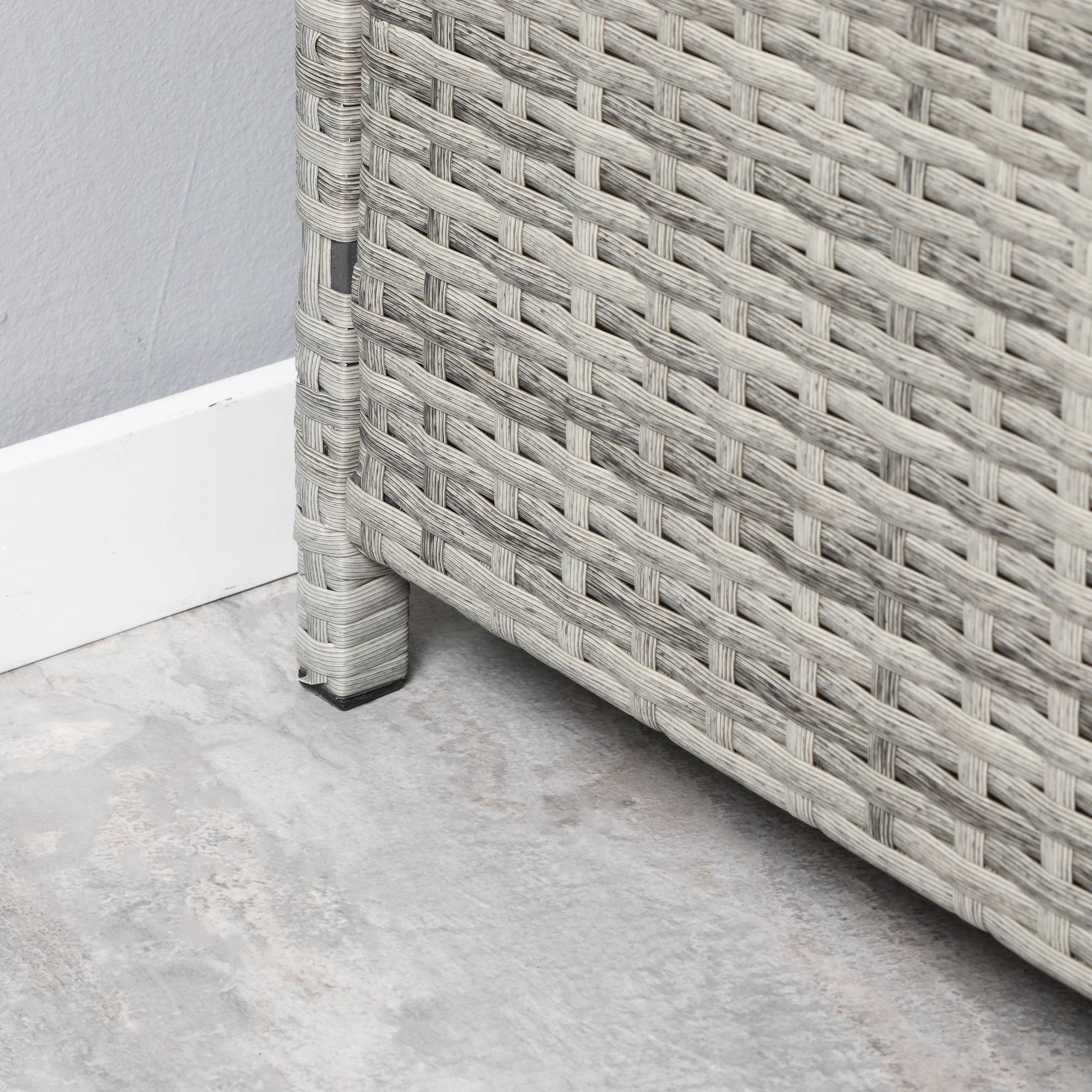 Outsunny - Lit canapé double pour jardin en résine tressée PE avec matelas, accoudoirs et 4 coussins dim. 158L x 134l x 70H cm - gris et beige - Outsunny - Imagen 8