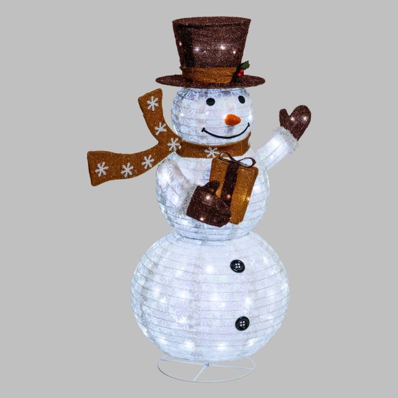 Lotti - Bonhomme de Neige repliable H125cm Led blanc froid Scintillant extérieur Professionnel Lotti - Imagen 1