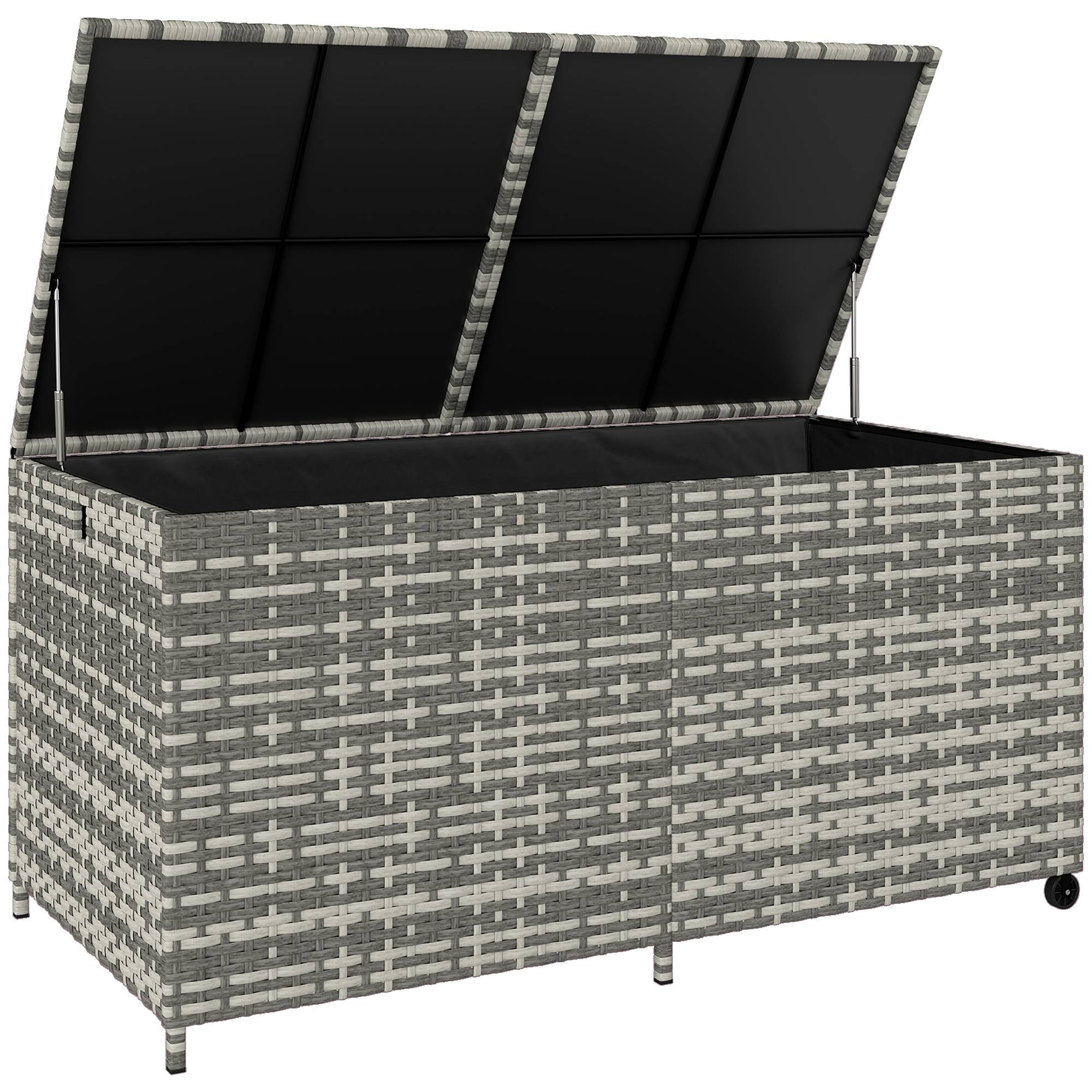 Coffre de jardin résine tressée marron 150 x 75 x 74 cm - PANGIVO