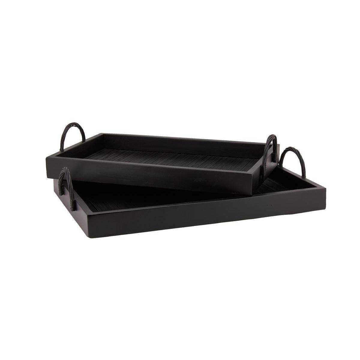 Aubry Gaspard - Plateaux en bambou et bois s (Lot de 2) - Imagen 1