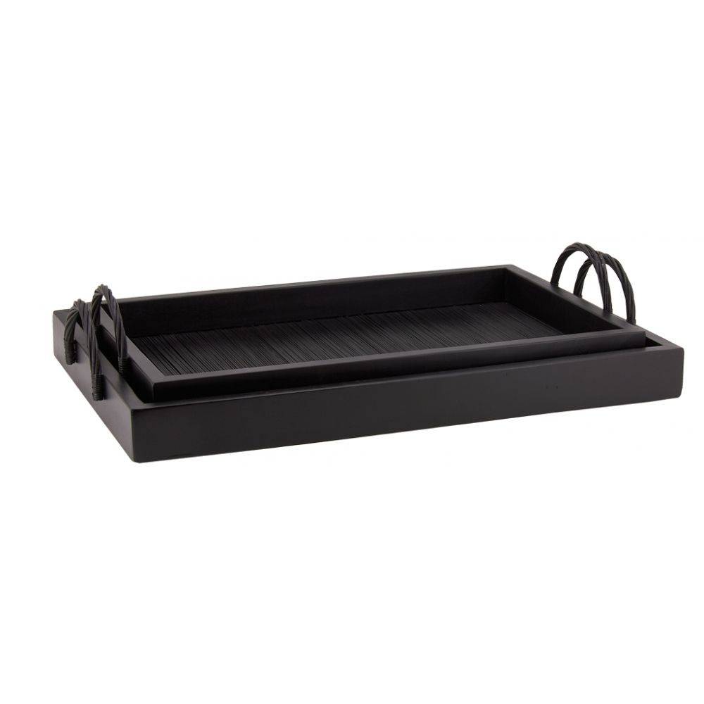 Aubry Gaspard - Plateaux en bambou et bois s (Lot de 2) - Imagen 3