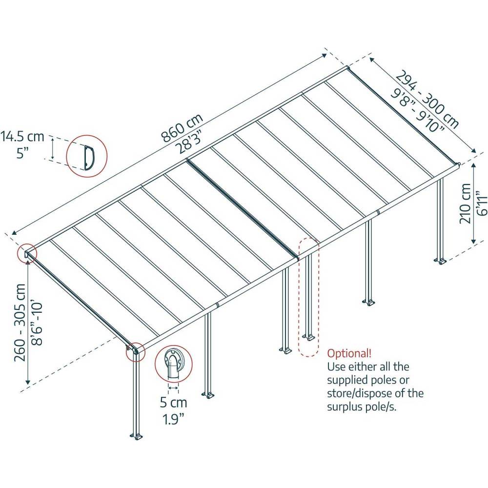 Canopia - Canopia Pergola Olympia 3X8,6 Blanche - Imagen 3