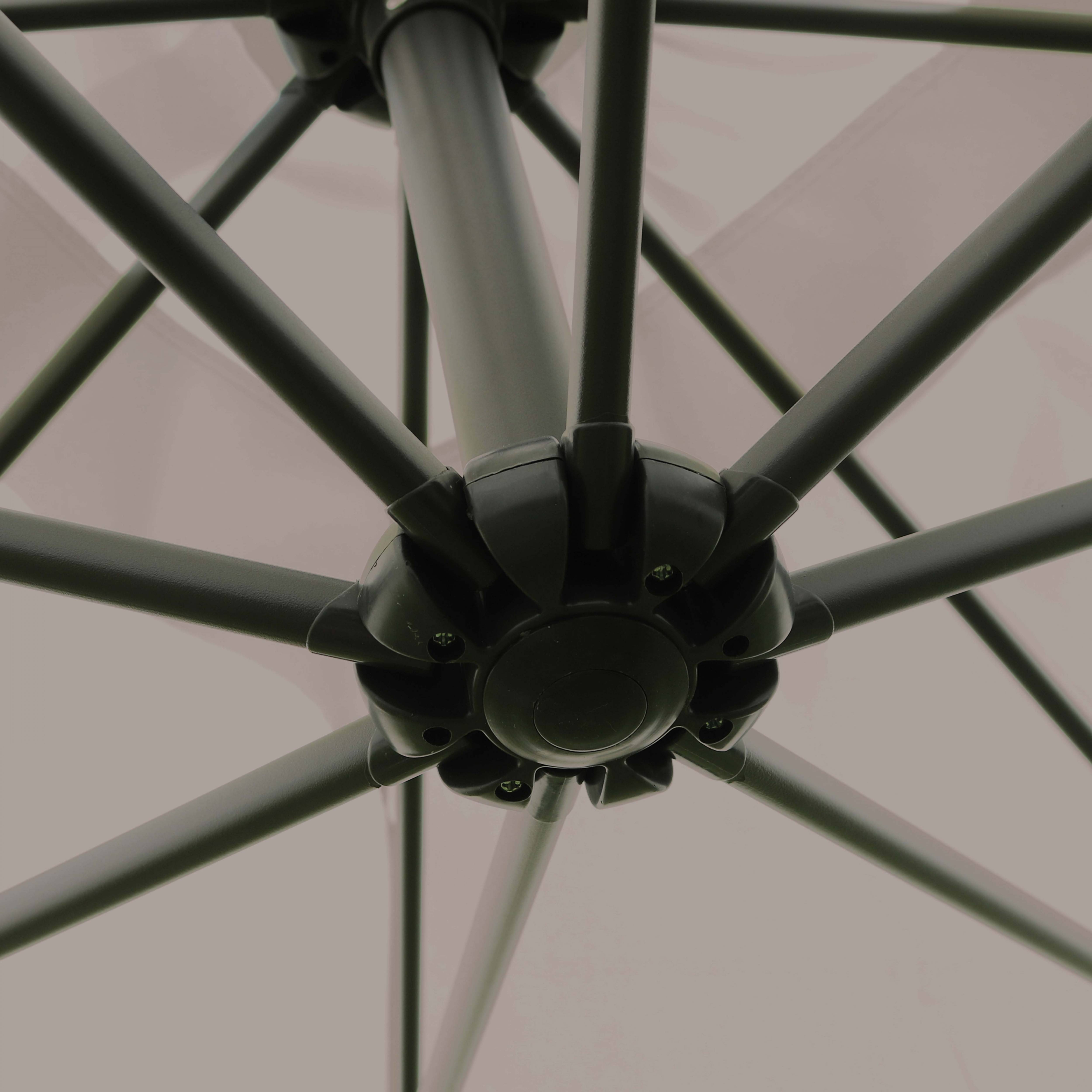 Oviala - Parasol déporté 3x3m et 4 dalles à lestées acier taupe Genova - Oviala - Image 4