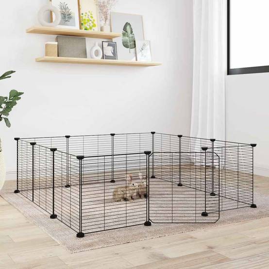 Grand enclos 12 panneaux acier avec porte pour rongeurs maille fine – ComfortXL Outdoor Living - Image 1