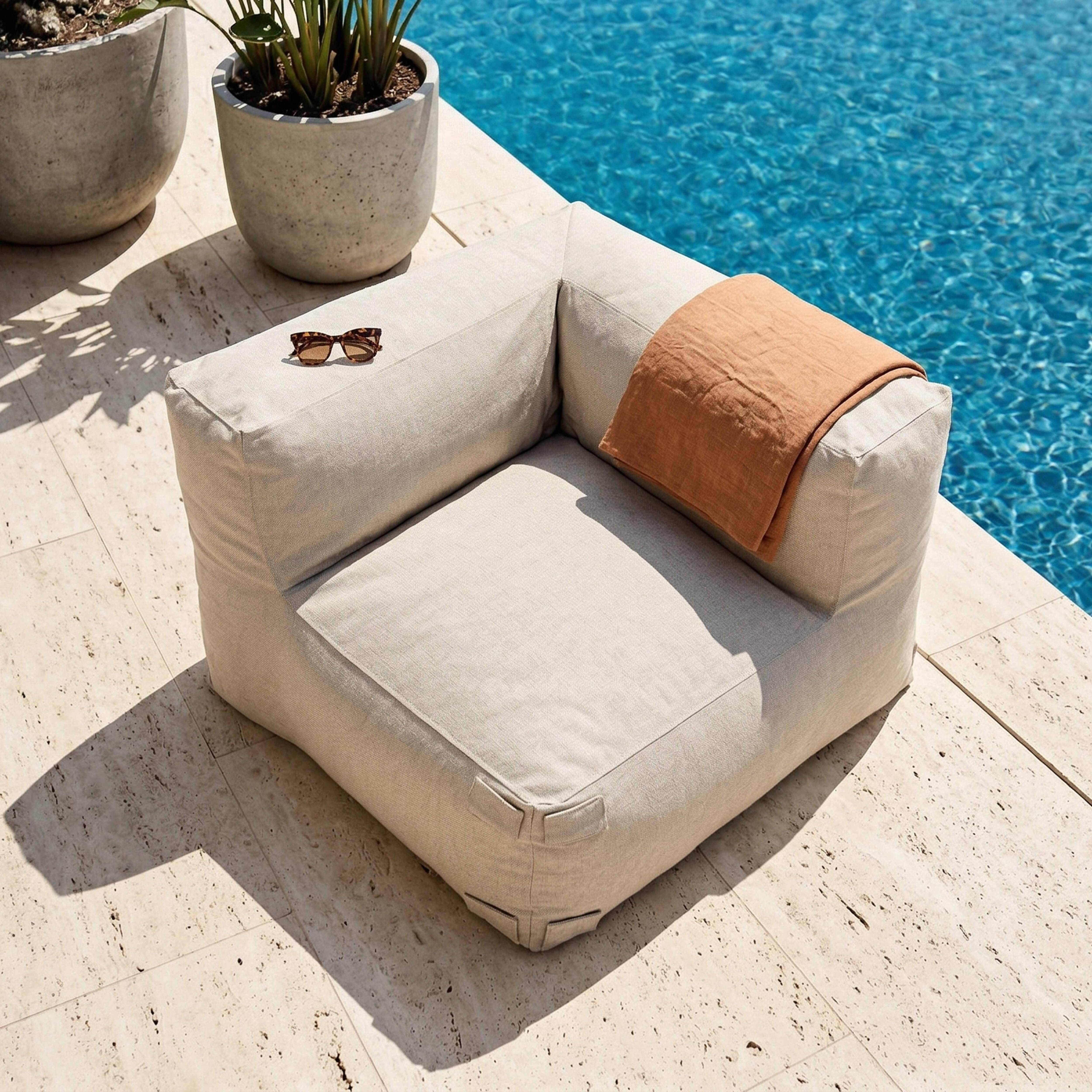 Oviala - Fauteuil d'angle pour canapé modulable beige Mixi - Oviala - Imagen 3