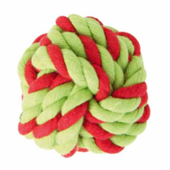 Love Story - Jouet pour Chien "Balle à Corde" 7cm Rouge