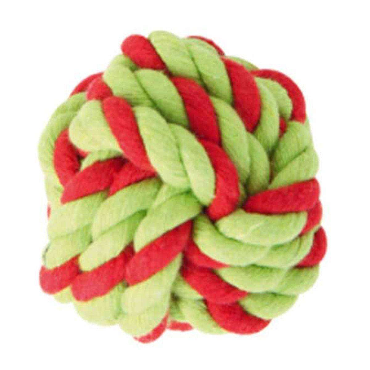 Love Story - Jouet pour Chien "Balle à Corde" 7cm Rouge