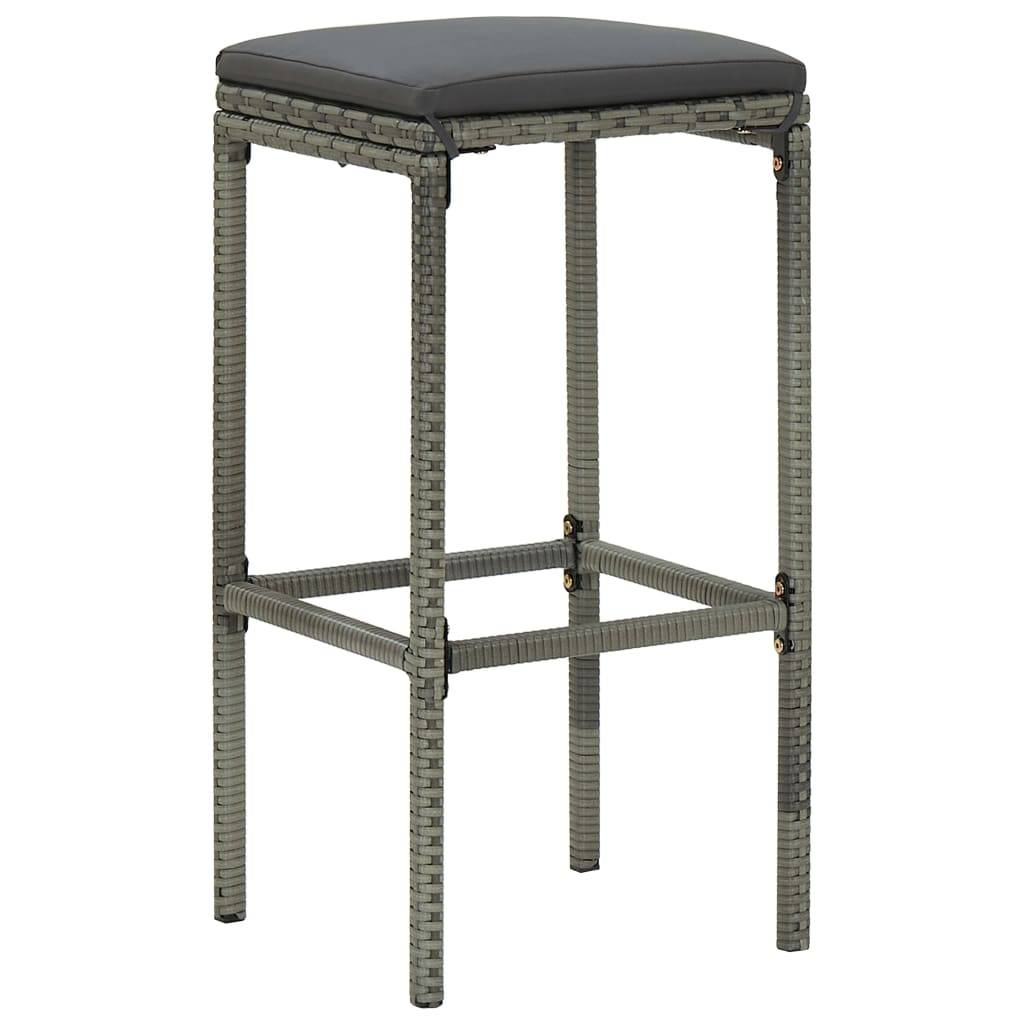 Vidaxl - Ensemble de bar de jardin 9 pcs et coussins Résine tressée Gris vidaXL 3064791 - Imagen 9
