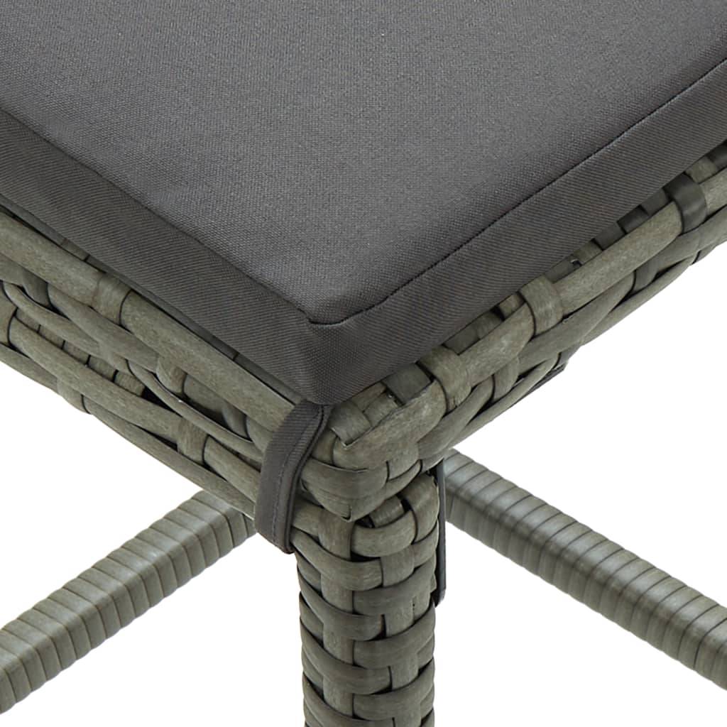 Vidaxl - Ensemble de bar de jardin 9 pcs et coussins Résine tressée Gris vidaXL 3064791 - Imagen 4