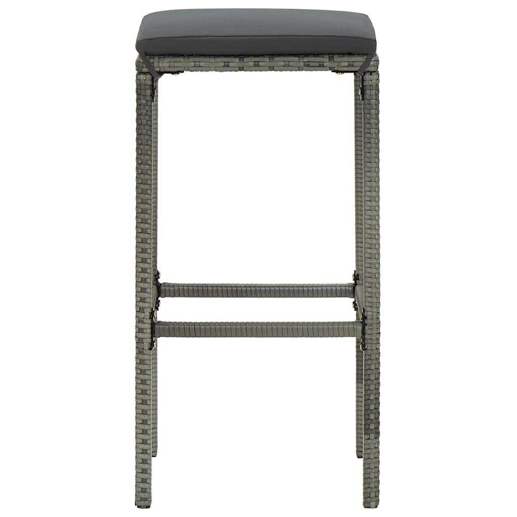 Vidaxl - Ensemble de bar de jardin 9 pcs et coussins Résine tressée Gris vidaXL 3064791 - Imagen 7