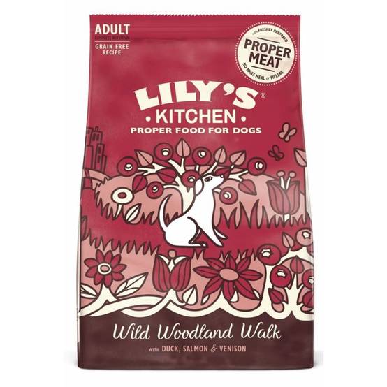 CROQUETTES CHIEN SANS CEREALES CHEVREUIL CANARD SAUMON GIBIER - LILY'S KITCHEN 7 kg