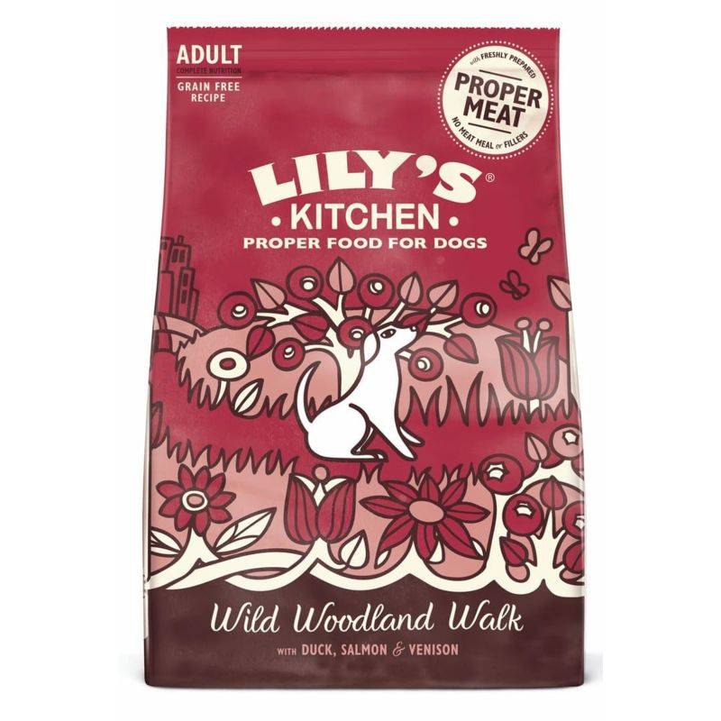 CROQUETTES CHIEN SANS CEREALES CHEVREUIL CANARD SAUMON GIBIER - LILY'S KITCHEN 7 kg