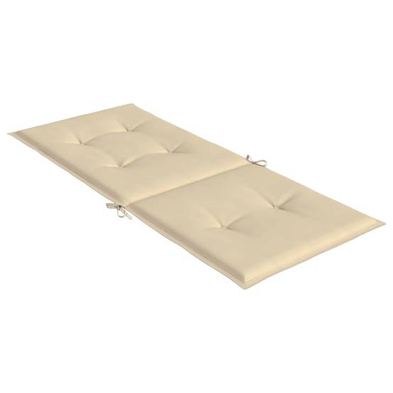 Coussins de chaise de jardin dossier haut lot de 6 polyester beige 120 x 50 x 3 cm - PANGIVO - Image 6