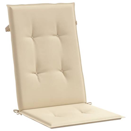 Coussins de chaise de jardin dossier haut lot de 6 polyester beige 120 x 50 x 3 cm - PANGIVO - Image 5