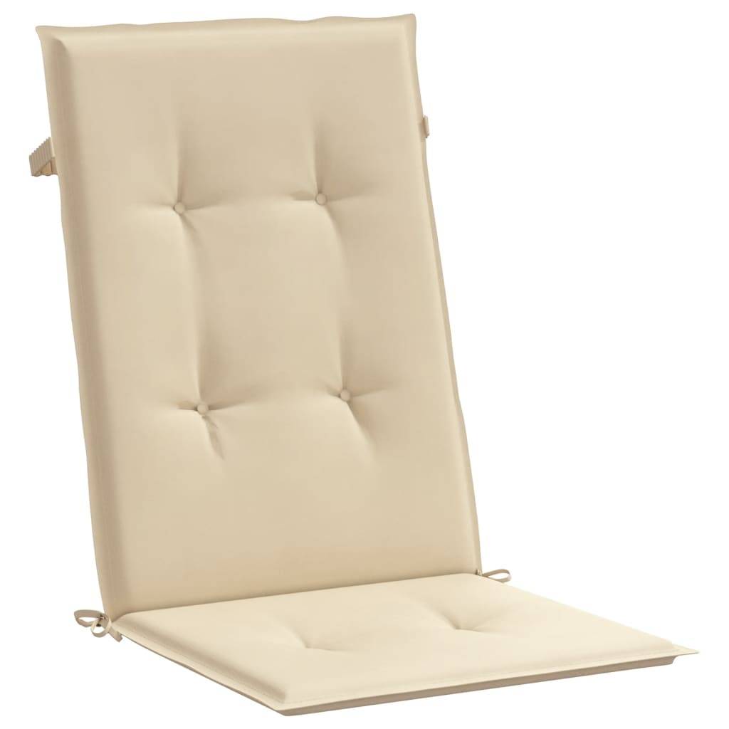 Coussins de chaise de jardin dossier haut lot de 6 polyester beige 120 x 50 x 3 cm - PANGIVO - Image 5
