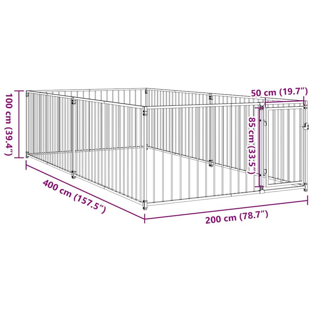 Vidaxl - Chenil d'extérieur pour chiens 200 x 400 x 100 cm vidaXL 144490 - Imagen 3