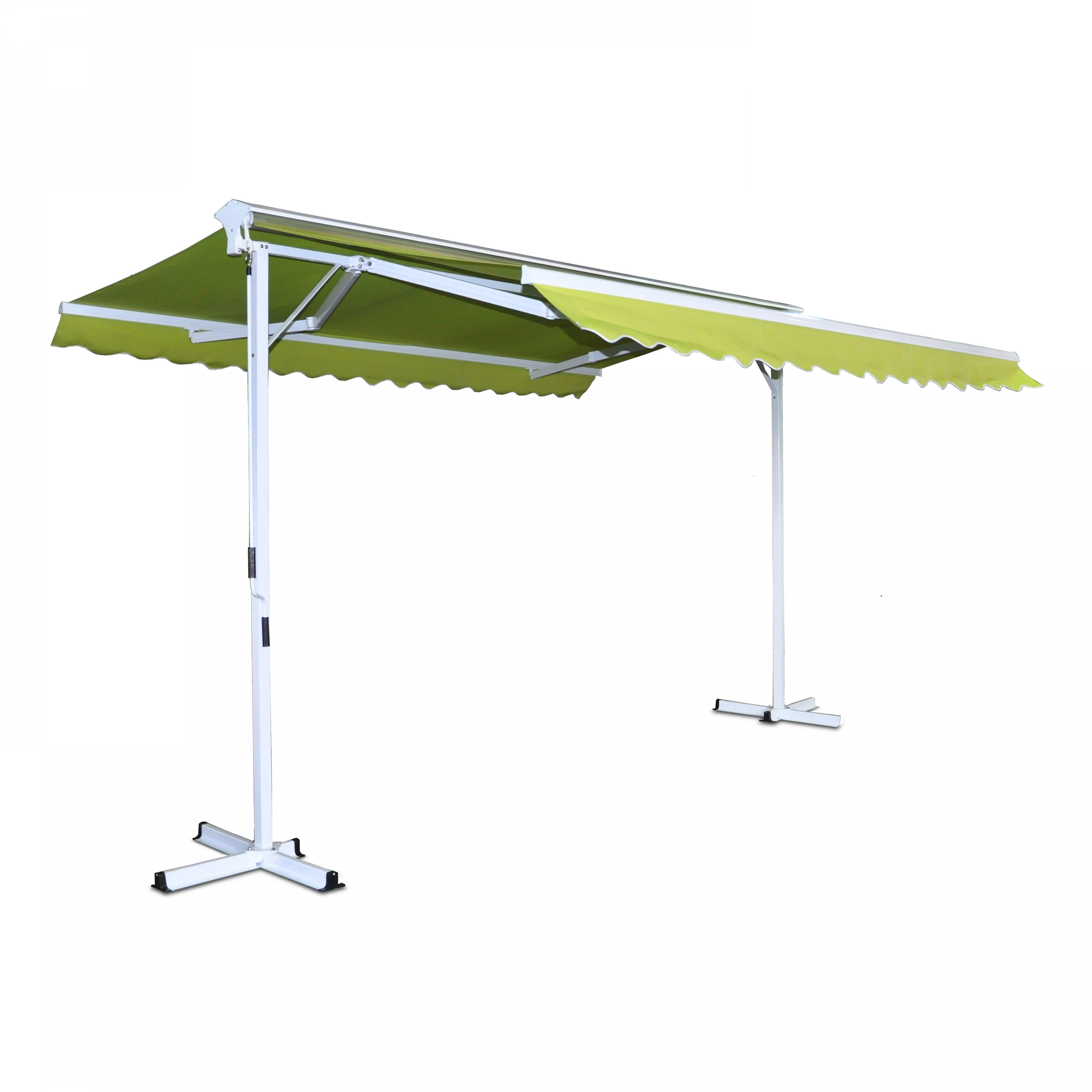 Oviala - Store double pente avec coffre 3 x 4 m en aluminium vert
 Delgada - Oviala - Imagen 1