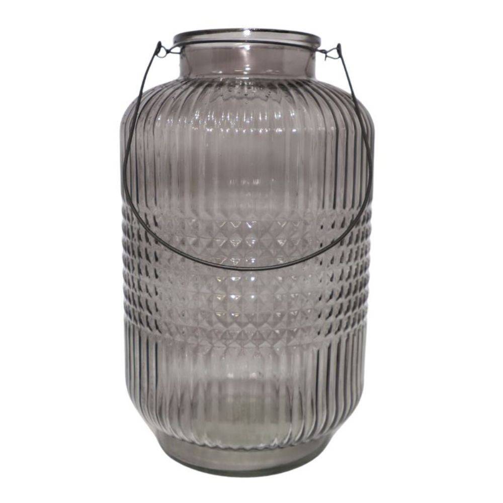 Chemin De Campagne - Vase "Cubes" avec anse métallique - Gris foncé Ø.23 x Ht.38 cm Chemin de campagne - Imagen 1