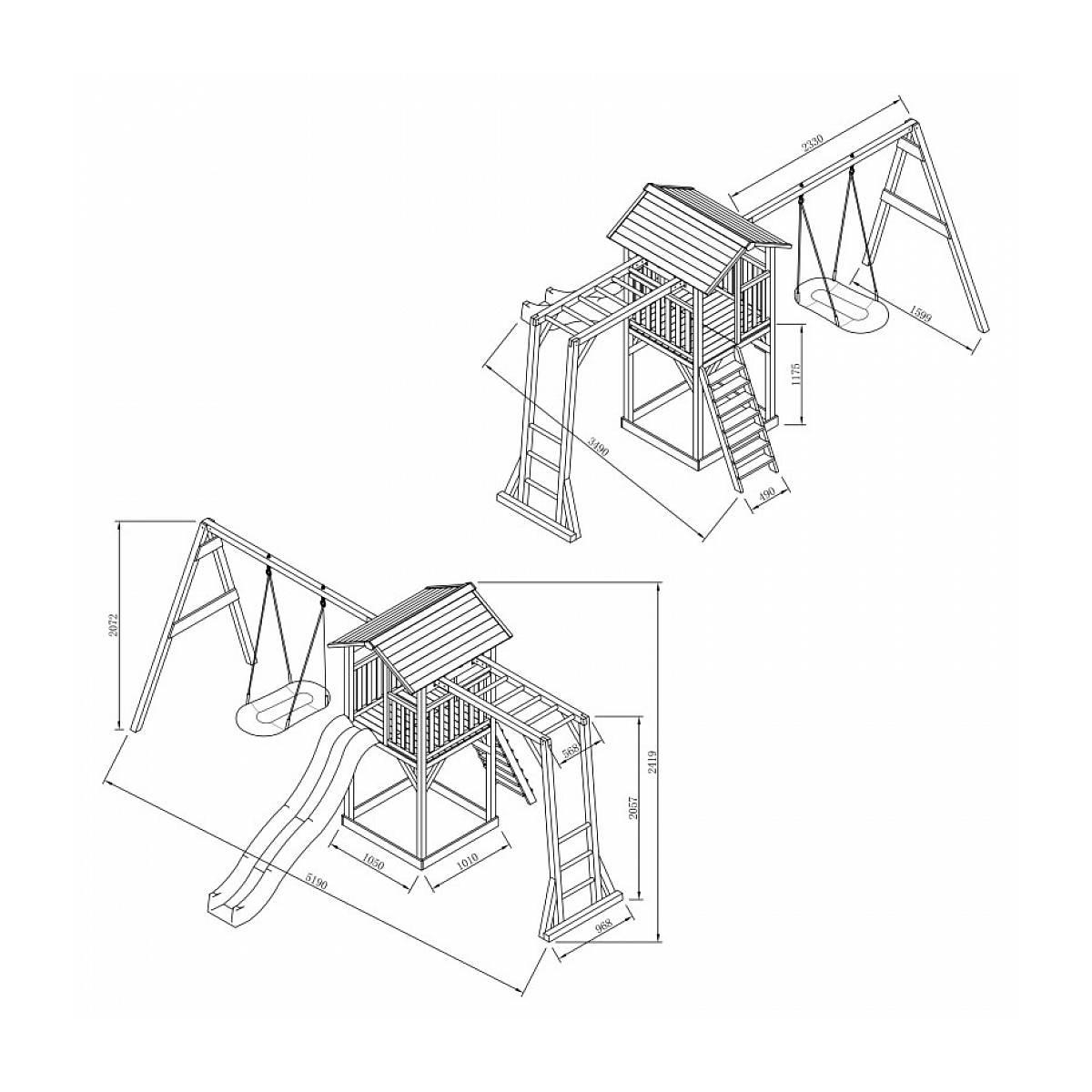 Structure de Jeu AXI Beach Tower Blanc et Gris avec Toboggan, Balançoire et Bac à Sable - Image 3