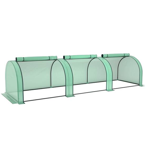 ComfortXL - Serre tunnel PE acier 350 x 100 x 80 cm verte pour potager protection des cultures et ventilation réglable - Image 10