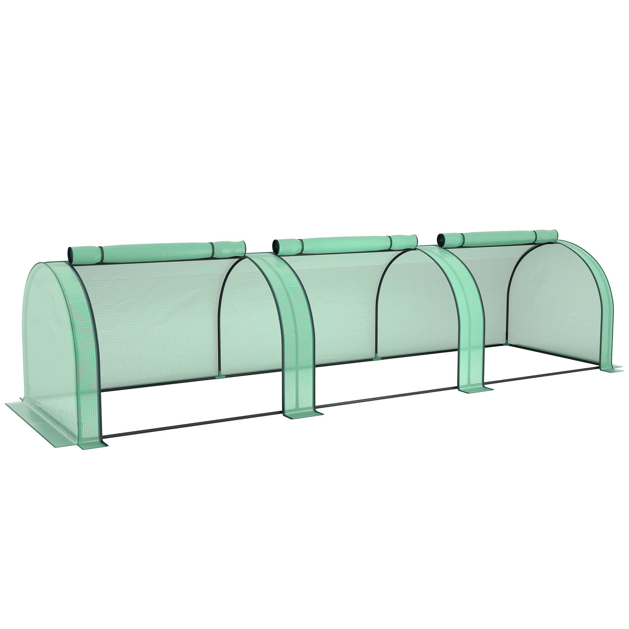 ComfortXL - Serre tunnel PE acier 350 x 100 x 80 cm verte pour potager protection des cultures et ventilation réglable - Image 10