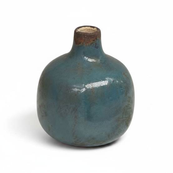 Vase Soliflore Céramique gris bleu 10x9cm - Image 2