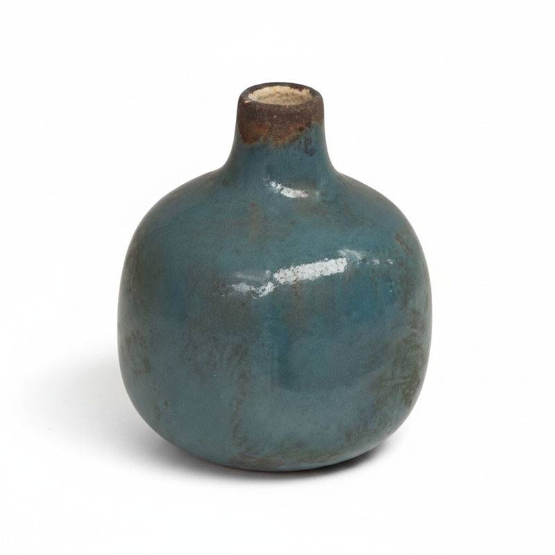Vase Soliflore Céramique gris bleu 10x9cm - Image 2