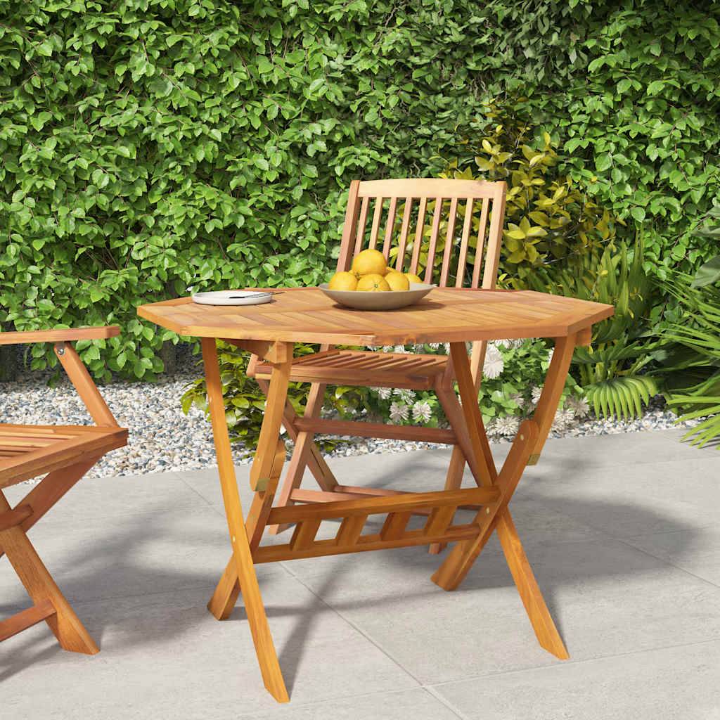 Table pliable de jardin bois d'acacia 90 x 75 cm - PANGIVO - Image 1
