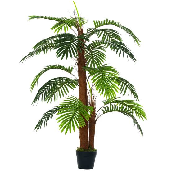 Palmier Artificiel Hauteur 1,2 m Arbre Artificiel Tronc Branches Lichen Feuilles Grand réalisme Pot Inclus - Image 1