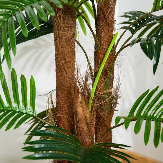 Palmier Artificiel Hauteur 1,2 m Arbre Artificiel Tronc Branches Lichen Feuilles Grand réalisme Pot Inclus - Image 10