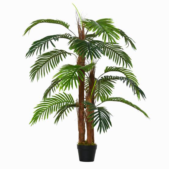 Palmier Artificiel Hauteur 1,2 m Arbre Artificiel Tronc Branches Lichen Feuilles Grand réalisme Pot Inclus - Image 2