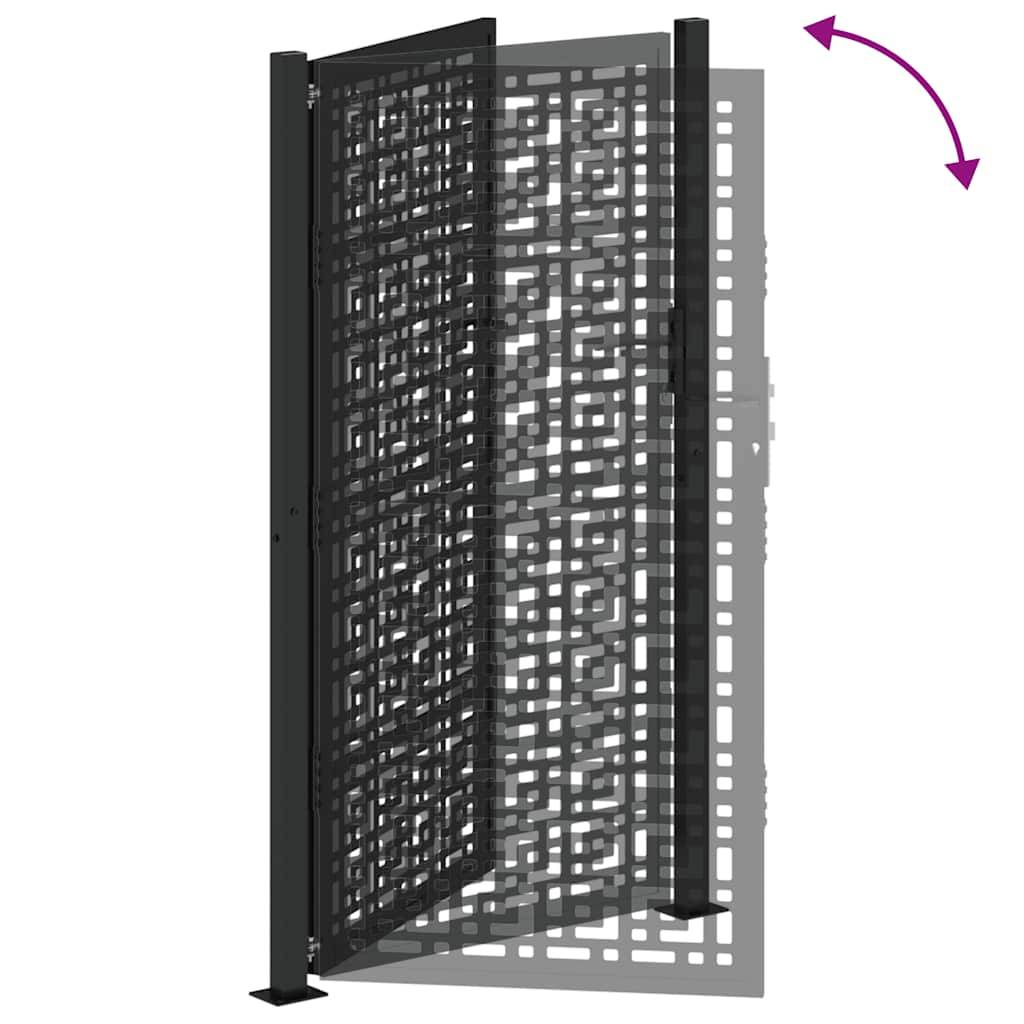 ComfortXL - Portail d'Allée Robuste en Acier Design Croix Découpe Laser pour Clôture Noir 105x180 cm – ComfortXL Outdoor Living - Image 7