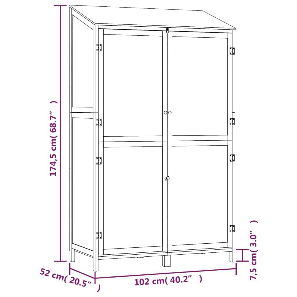 Vidaxl - Remise de jardin 102x52x174,5 cm Bois de sapin solide vidaXL 152190 - Image 3