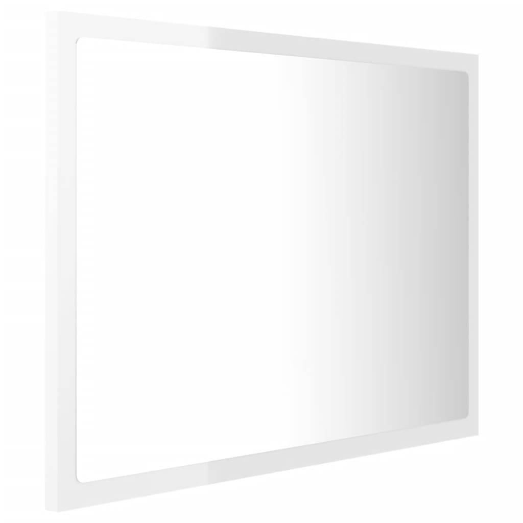 Helloshop26 - Miroir à led de bain 60 x 8,5 x 37 cm acrylique blanc brillant - Imagen 3