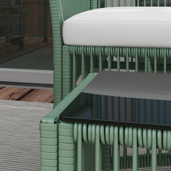 ComfortXL - Salon de jardin 4 places acier résine tressée patio détente vert - ComfortXL Outdoor Living - Image 9