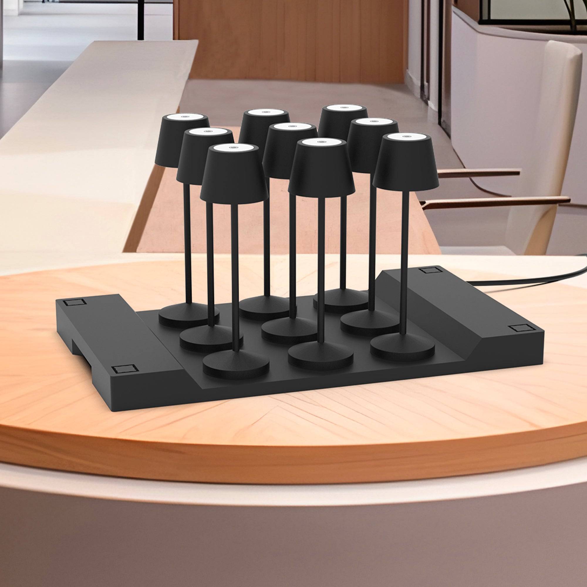 Lumisky - 9 Lampes de table EMILY Noir + base de chargement - Imagen 2