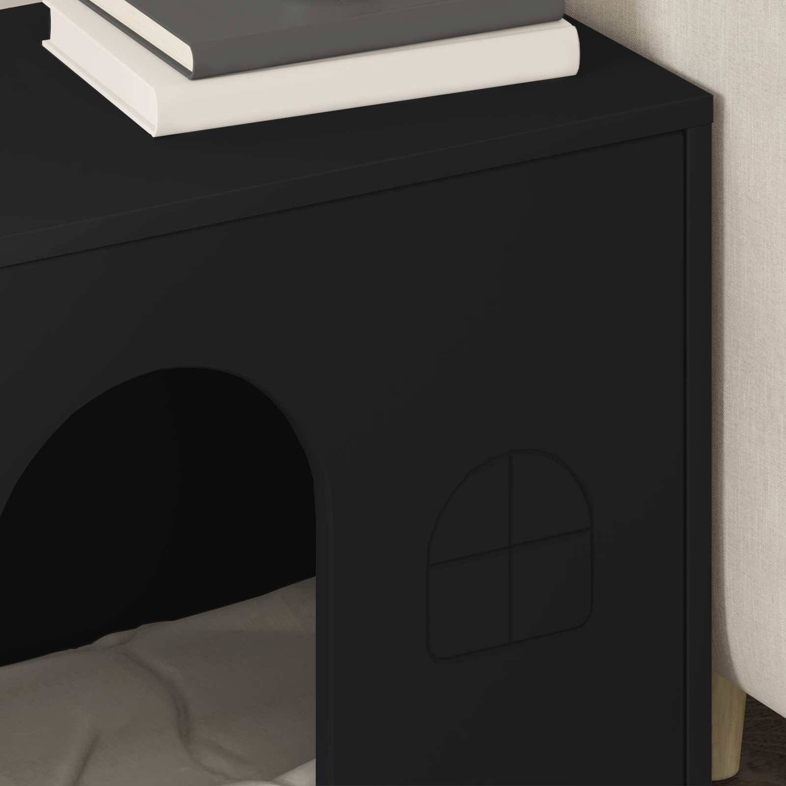Abri Chat Intérieur Bois Moderne Noir 52cm pour Chat Discret Facile - ComfortXL Outdoor Living - Image 4