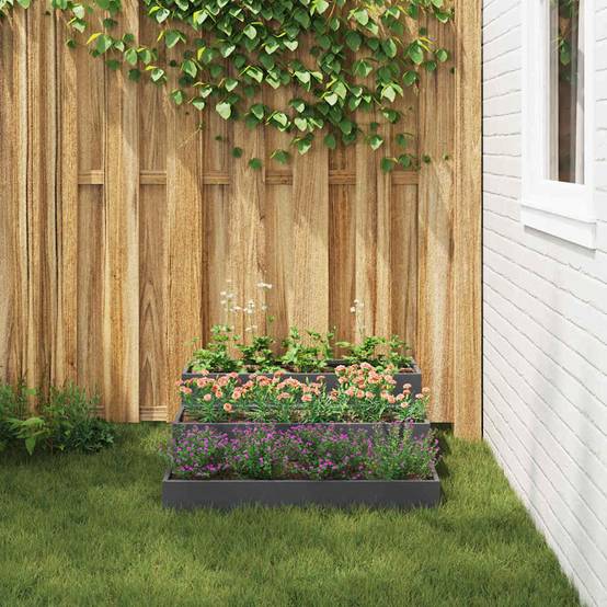 Cache-pot | Bac à fleurs de jardin Anthracite 90 x 90 x 35 cm - Image 4