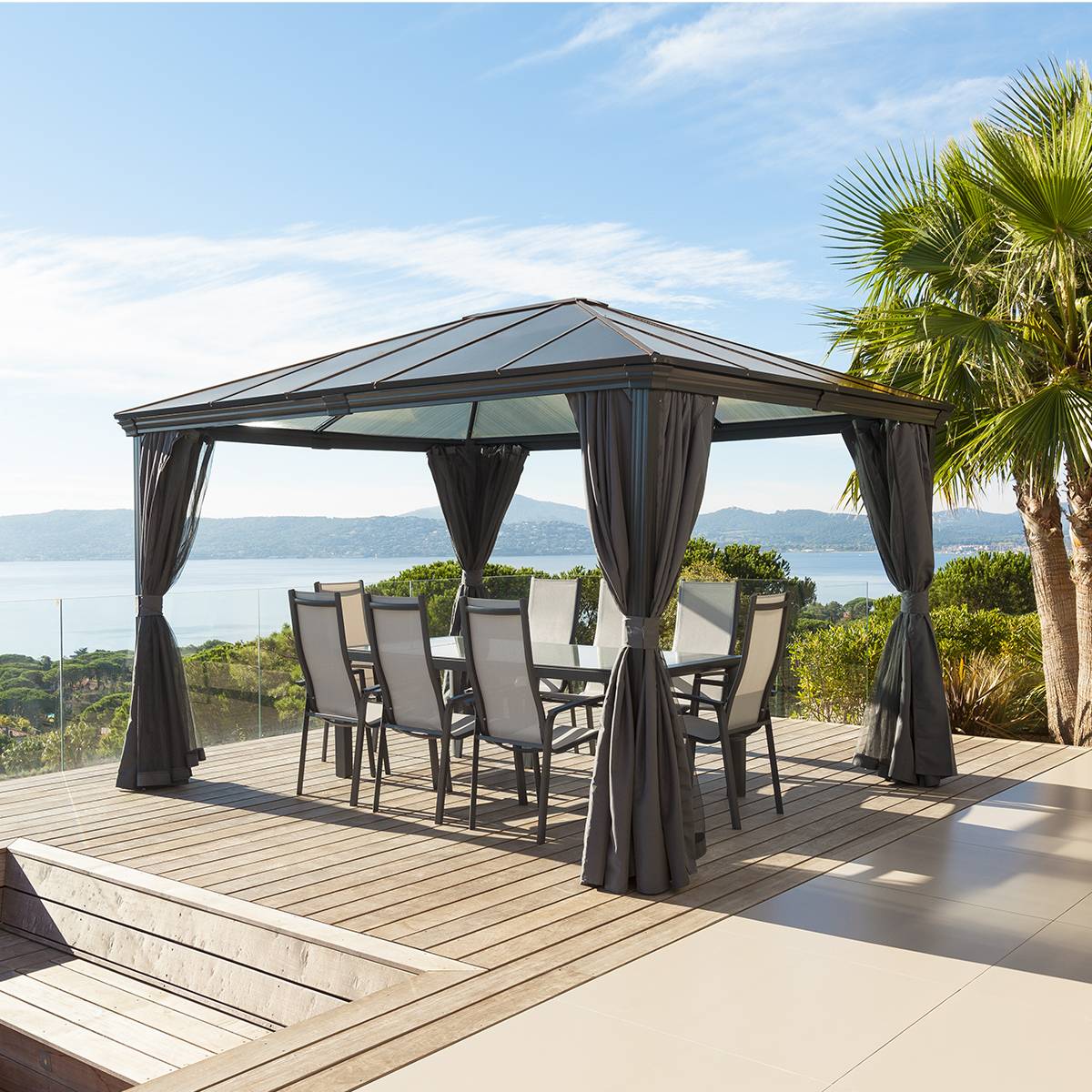 Hesperide - Pergola "Belize" graphite 3,6x3m en aluminium Hespéride - Image 1