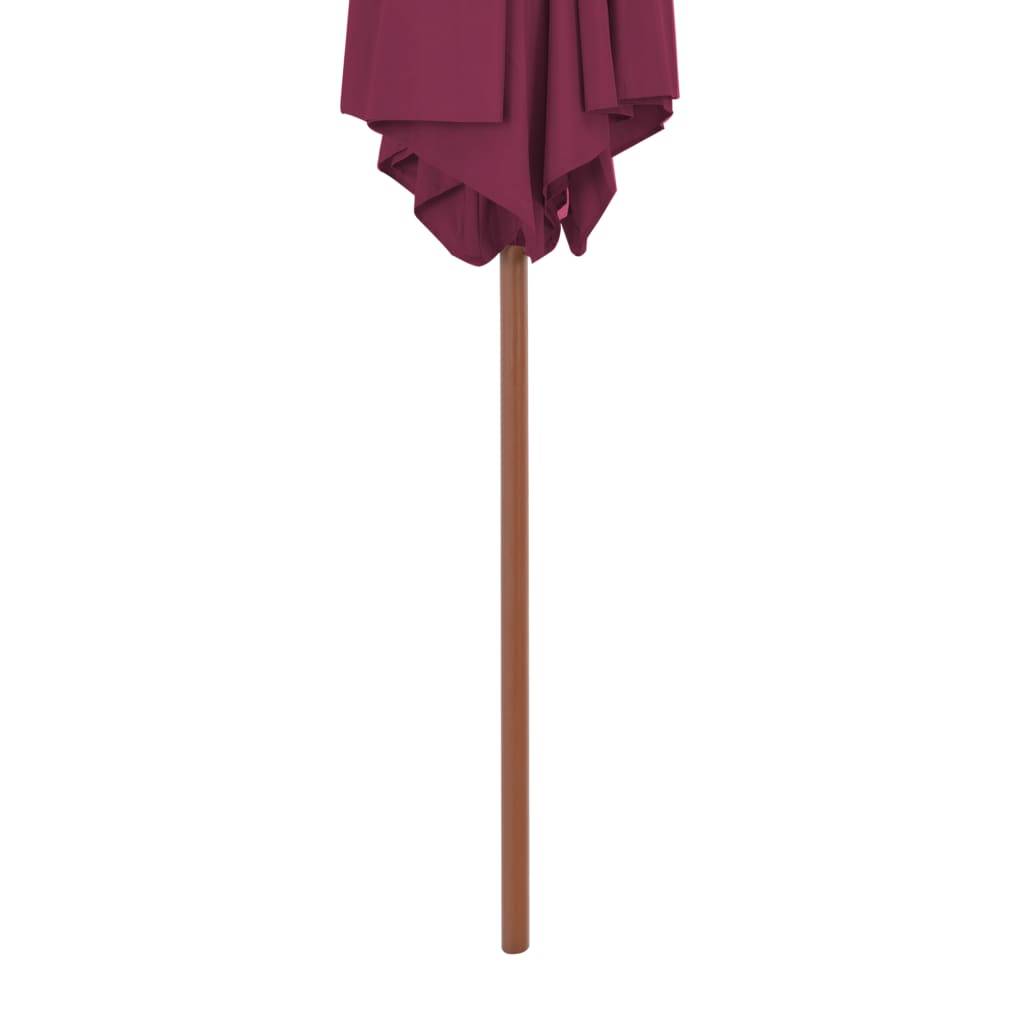 Helloshop26 - Parasol avec mât en bois 270 cm bordeaux - Imagen 4