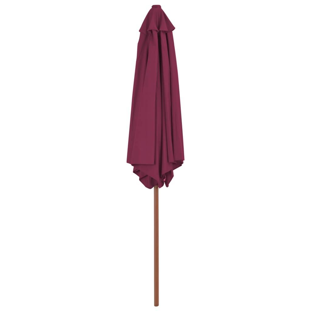 Helloshop26 - Parasol avec mât en bois 270 cm bordeaux - Imagen 3
