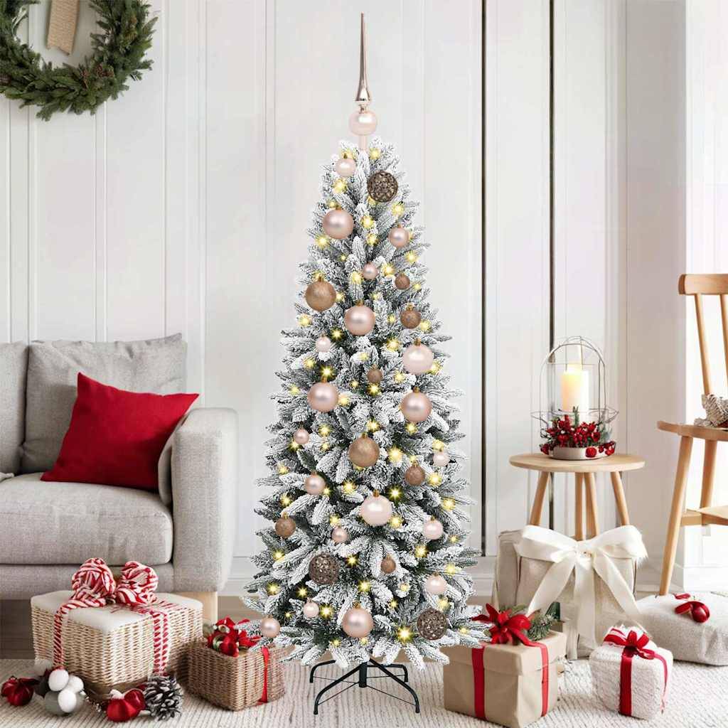 ComfortXL - Sapin Artificiel Blanc Floqué 1.20m, Décoration de Noël Lumineuse Complète – ComfortXL Outdoor Living - Image 1
