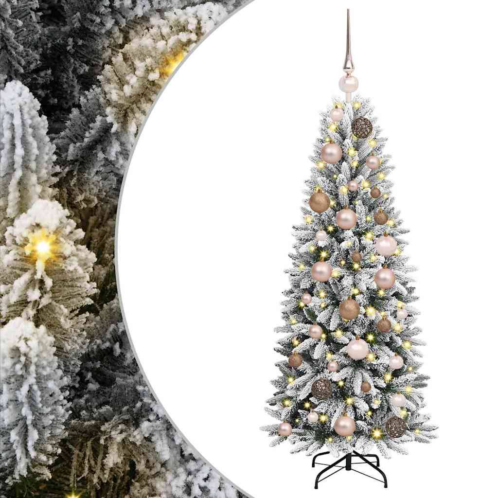 ComfortXL - Sapin Artificiel Blanc Floqué 1.20m, Décoration de Noël Lumineuse Complète – ComfortXL Outdoor Living - Image 2
