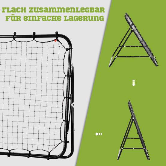 Mur de rebond football 84x84 cm, angle réglable en continu, entraînement tir, passes et contrôle, noir - Image 6
