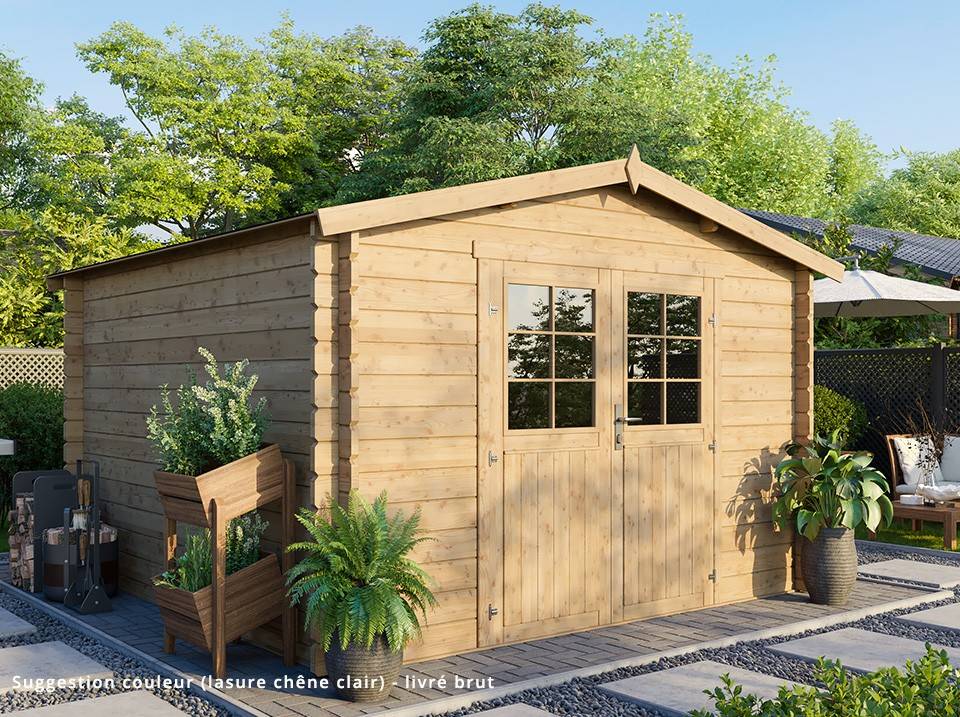 Direct Abris - DIRECT ABRIS Abri de jardin en bois LEA – 8m² - 28 mm - Abri moto - Cabane à Outils - Imagen 1