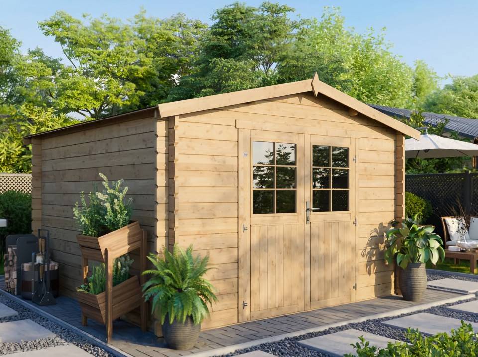Direct Abris - DIRECT ABRIS Abri de jardin en bois LEA – 8m² - 28 mm - Abri moto - Cabane à Outils - Imagen 6