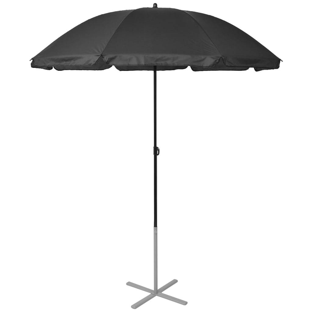 Vidaxl - Chaises longues et parasol Aluminium Noir vidaXL 42161 - Imagen 8